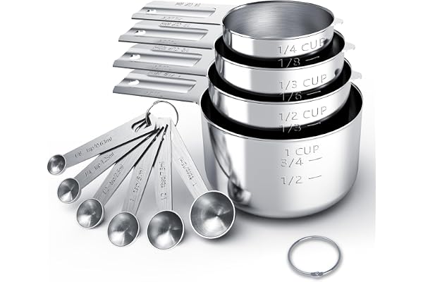 TILUCK Stainless Steel Measuring Cups & Spoons Set, Cups and Spoons,Kitchen Gadgets for Cooking & Baking (10)