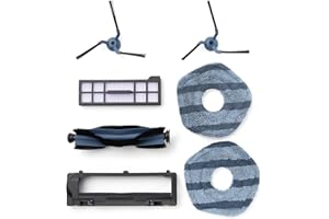 eufy Replacement Parts Kit for X10 Pro Omni, Roller Brush with Bristles and Rubber, Brush Guard, 2 Side Brushes, Washable Filter, and 2 Mop Cloths