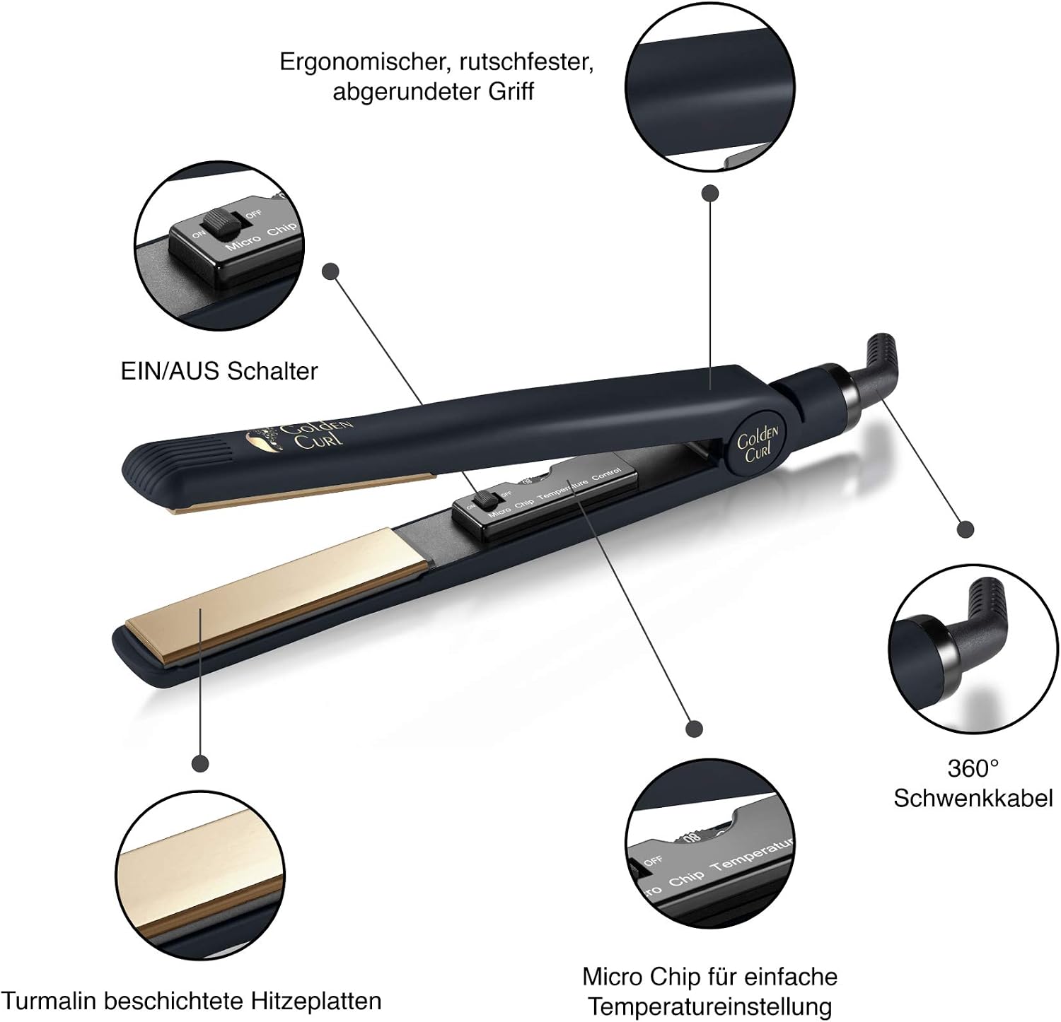 Golden Curl Hair Straightener Flat Iron Styler, 5 Year Peace of Mind - Image 5
