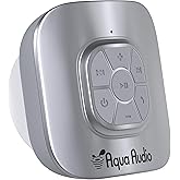 Shower Speaker Bluetooth Waterproof with Suction Cup - 10 Hours Playtime/Built-in Mic (Silver)