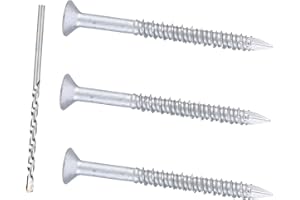 Bobibbi 1/4 x 2-3/4" 410 Stainless Steel Flat Head Tapcon Concrete Screw Anchor, for Anchoring to Masonry, Block or Brick (50Pcs/Box)