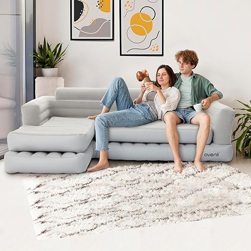 DIMAR GARDEN Inflatable Couch Corner Sofa, L-Shaped Sectional Blow