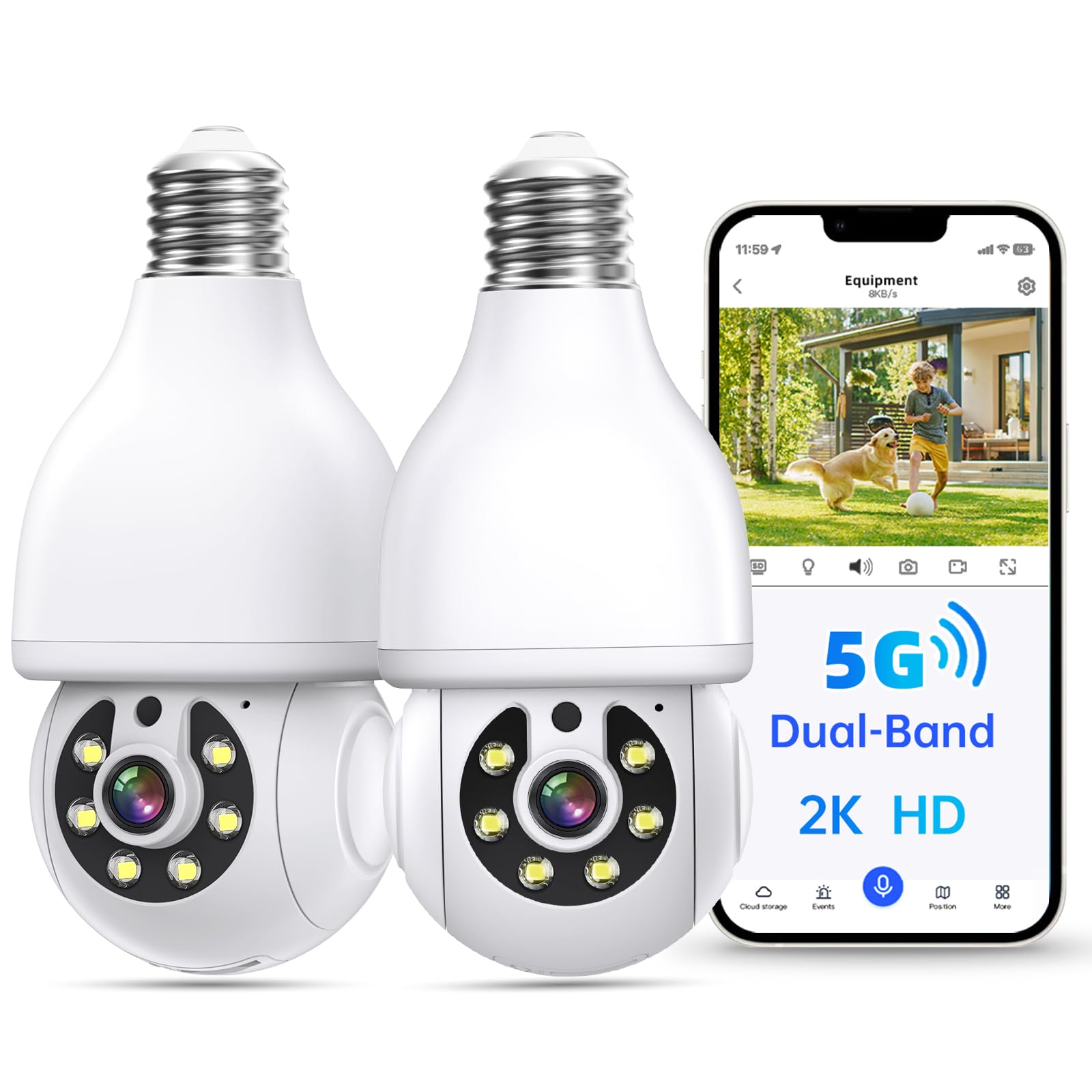 Lightbulb Camera Outdoor WESECUU Light Bulb Security Camera