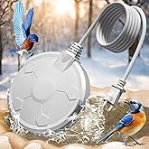 Daoeny Bird Bath Heater, 120W Bird Bath Heaters for Outdoors in Winter, Birdbath Water Heater Full-Covered Aluminum, Heated Bird Bath Pond Deicer Thermostatically Control for Patio Yard Farm (White)
