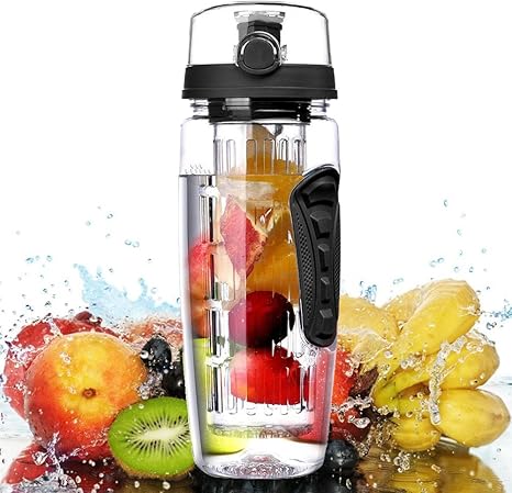 Amazon Co Jp Wrightjp デトックス ウォーターボトル 水筒 フルーツ フレーバーウォーター ドリンクボトル スポーツボトル 1000ml 水漏れ防止ロック付き ホーム キッチン