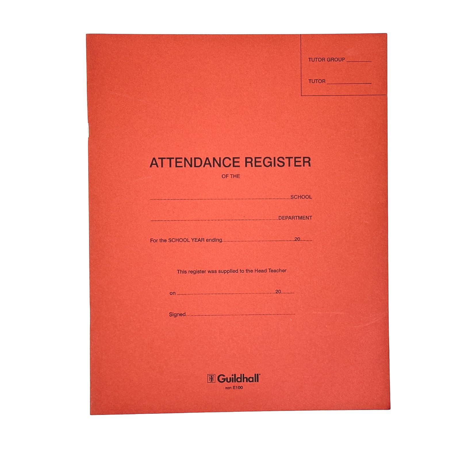Exacompta - Ref E100Z - Guildhall Attendance Register (24 Pages) - 326 x 205mm in Size, 50 Entries Per Page, 3 Terms, 5 Days, Pre-Printed, 70gsm Paper - Red Cover