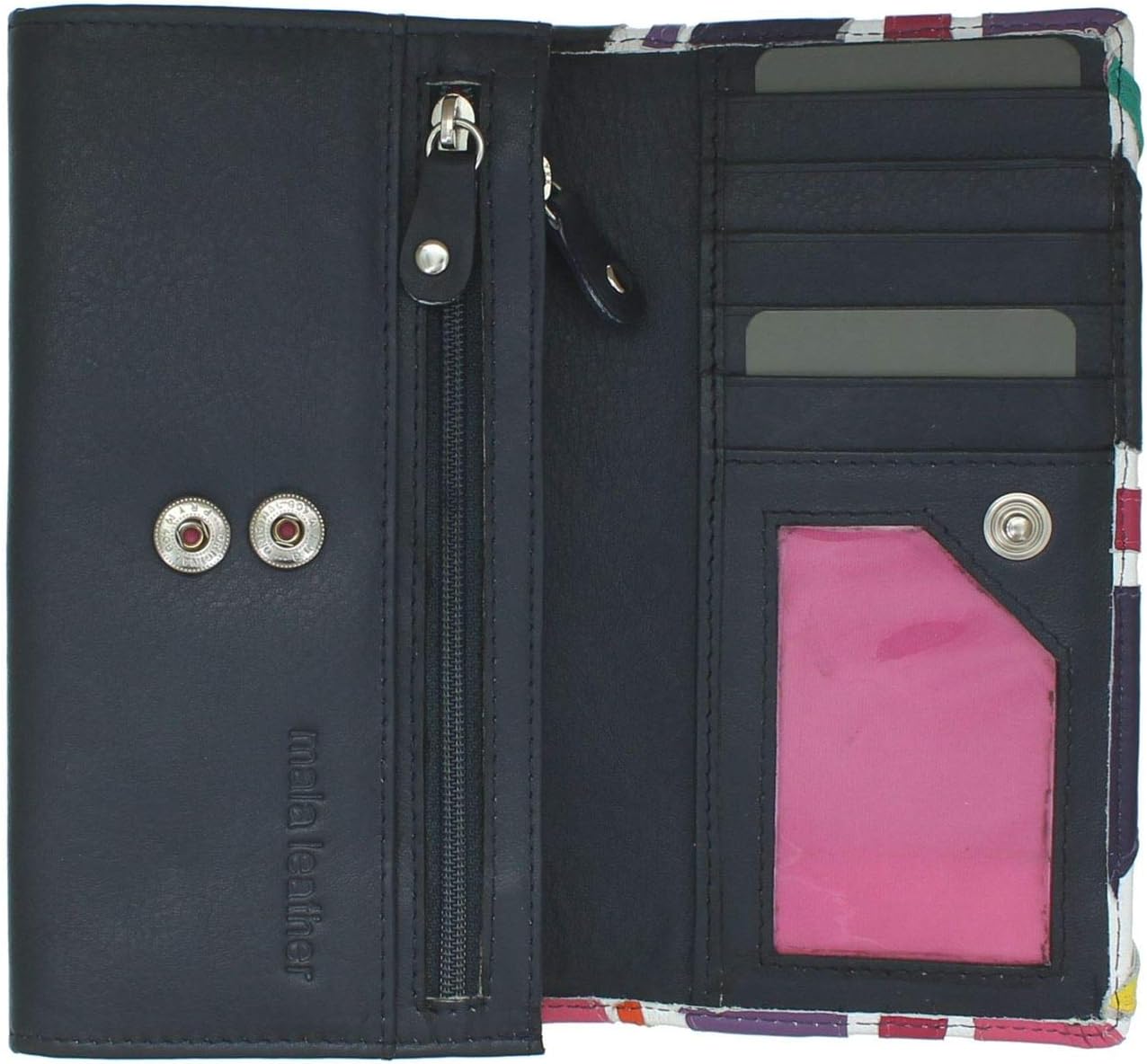 Mala Leather Union Jack Collection Leather Purse RFID Blocking 3479_29 Navy - Image 3