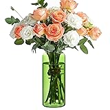 ComSaf Glass Flower Vase, 8 Inch Tall Bud
