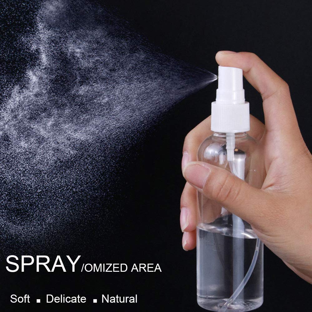 Spray Bottle Masqudo 3.4oz/100ml Clear Empty Fine Mist Plastic Mini Travel Bottle Set Spray Bottles for Essential Oils Perfumes Cleaning Products Aromatherapy (3Pack) : Beauty