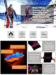 MEETWEE Thermal Underwear for Women, Long Johns Ski