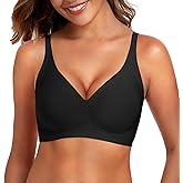 DB MOON Womens Jelly Bras Wireless Seamless Push Up Full Coverage Tshirt Bra No Underwire Supportive Bralette