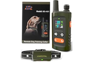 LOVEPETPAL Dog Training Collar with Remote Control, 3500FT Dog Shock Collar for Small Medium Large Dogs, IPX7 Waterproof, 4 Training Modes, Rechargeable E-Collar with Beep Vibration Safe Shock for All Breeds