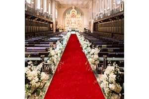 FANPROMS Red Aisle Runner for Wedding Ceremony 4x25 FT Carpet Runner for Party Wedding Aisle Runner Velvet Aisle Runner Wedding Runner Floor Carpet Rugs Aisle Runway for Birthday Party Aisle Runway