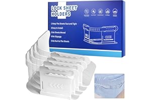 YNIPANDA Bed Sheet Holders with Lock Strips, Heavy Duty Bed Sheet Corner Fastener with 4PCS Bed Sheet Clips, Lock Sheet Holders Keep Sheets Firm Tight, Fit Any Mattress Size, Easy One-Time Installation