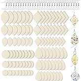 180PCS Sublimation Earring Blanks with Earring Hooks and Jump Rings, 9 Sizes Sublimation Blanks Products, Unfinished MDF Round Teardrop Sublimations Blank for Christmas Valentine Halloween Women DIY
