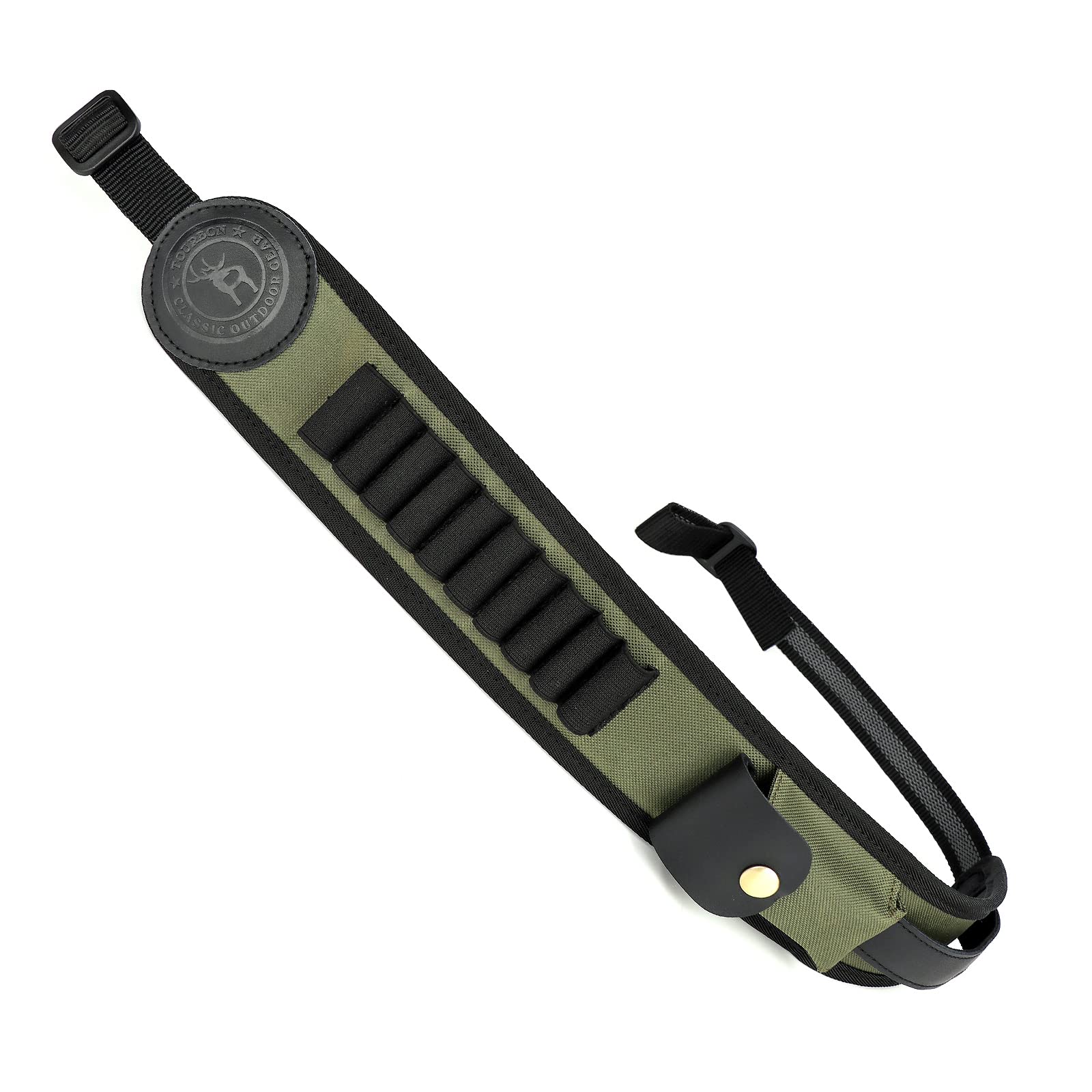 Tourbn Non-slip Hunting Gun Sling 10 Shells Rifle Cartridge Belt with Rest Hole