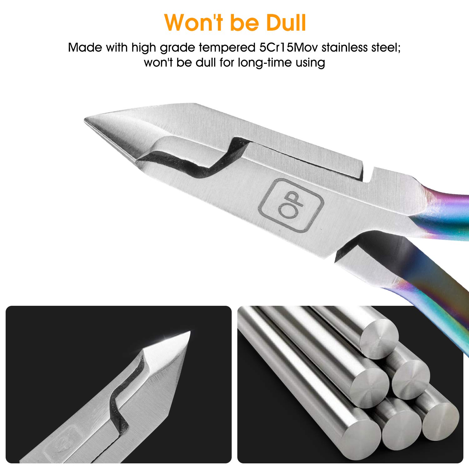 Cuticle Trimmer-opove Cuticle Remover Cuticle Nipper Professional Stainless Steel Cuticle Cutter Clipper Durable Pedicure Manicure Tools for Fingernails and Toenails,X7 mini Color Gradient: Beauty