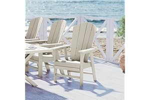 WestinTrends Malibu Malibu Outdoor Patio HDPE Plastic Adirondack Dining Chair Sand