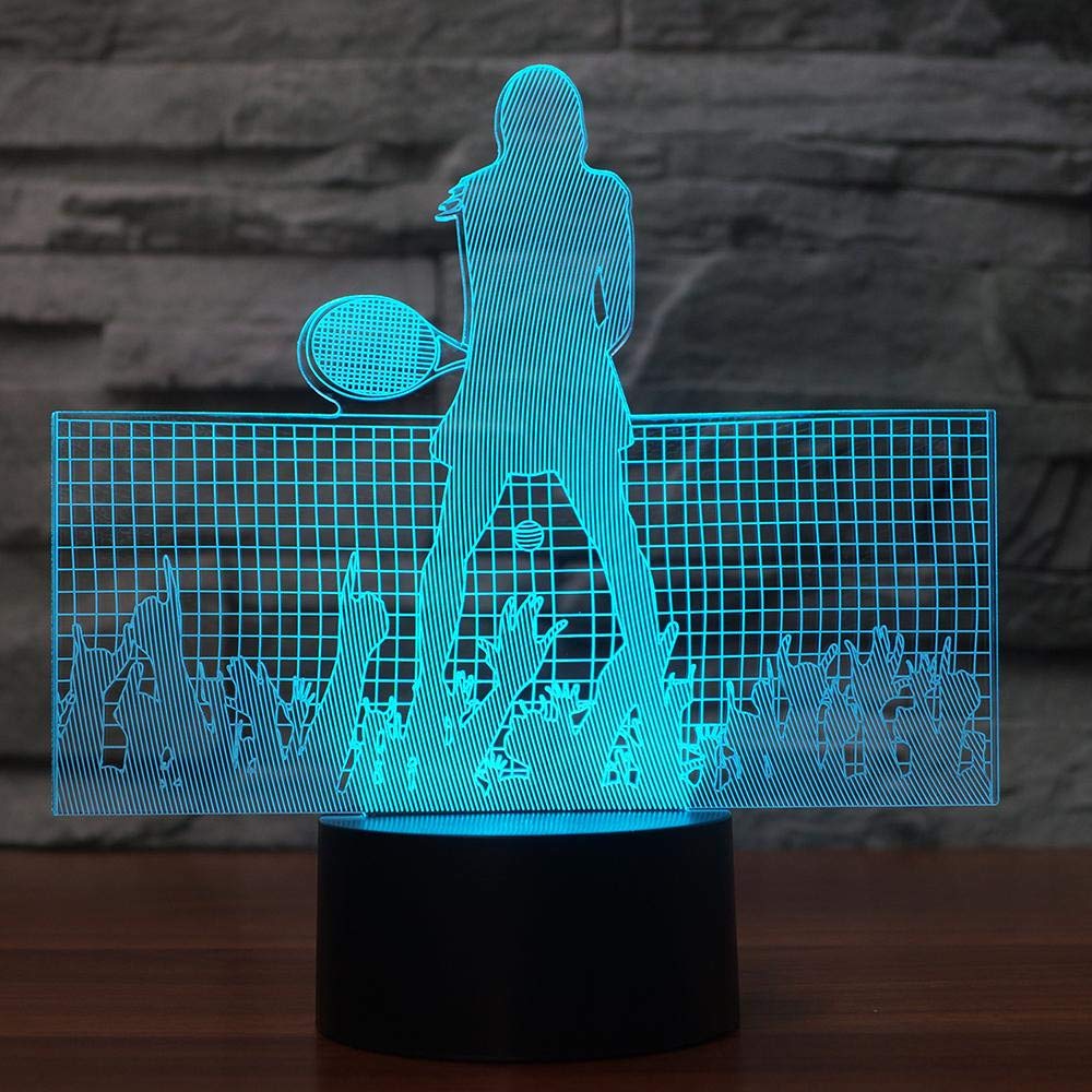 Amazon.com: Zylxyd 3D Night Lighttouch Gift Led Tennis Player Table Lamp USB Visual Bedside for Kids Baby Sleeping Lighting Sports Decor: Baby