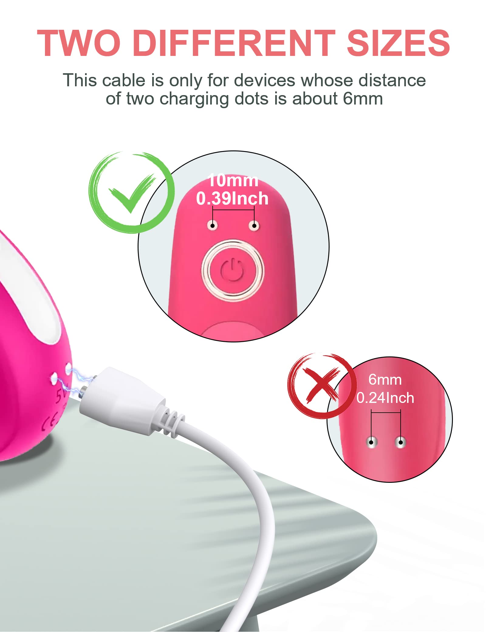 Bicmice Magnetic USB DC Charger Cable Replacement Charging Cord-(10MM/0.39Inch)