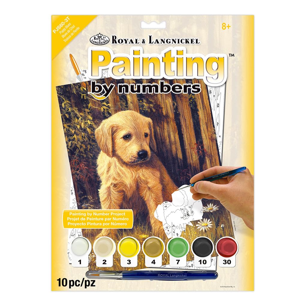 Royal & Langnickel 11 x 15 inch Puppy Blues Pre-Printed Paint by Number Painting Set