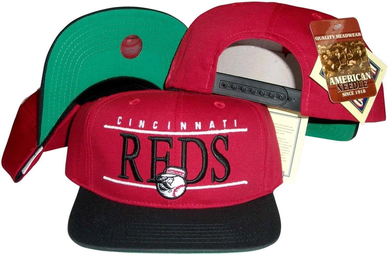 Cincinnati Reds Red/Black Two Tone Snapback Adjustable Plastic Snap Back Hat/Cap