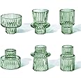 Toptime Candle Holders Set Of 3, Glass Candlestick Holders