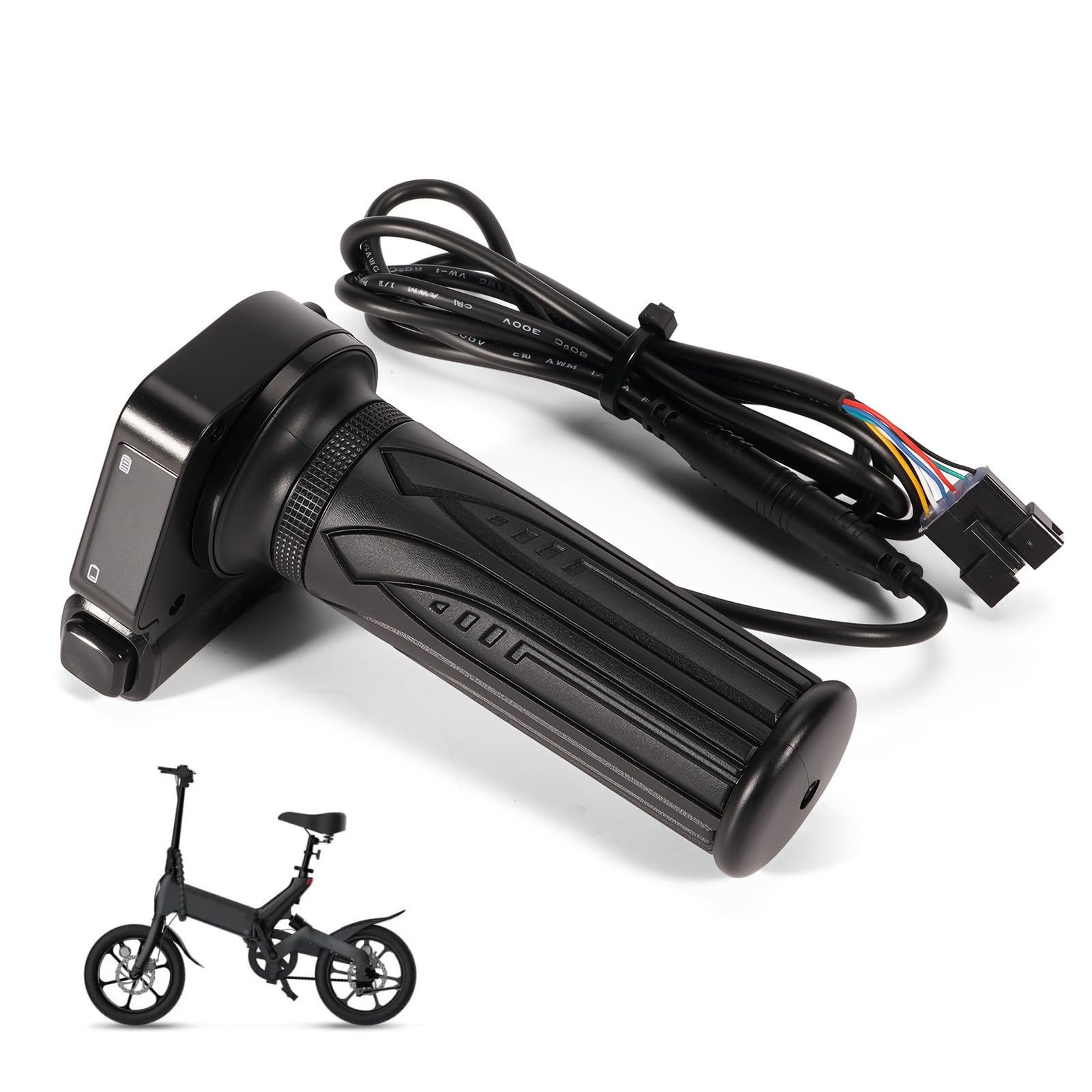 Photo 1 of Rendrox 48V Throttle Display Accelerator Grip with Cruise Control Button Compatible with DYU Y16 Electric Bicycle Jetson Haze Folding Ebike, 6 Pins