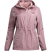 Reebok Womens Windbreaker Jacket - Water Resistant Polar Fleece Windbreaker Jacket for Women with Hood & Cinch Waist Toggles