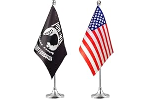 ZXvZYT 2 Pack American US POW MIA flag USA POW MIA table flag,Small Mini United States Military Desk Flags With Stand Base,for Army Party Events Celebration Decorations Supplies