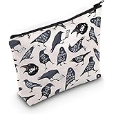 MNIGIU Funny Crow Friend Inspired Cosmetic Bag Crow Bird Lover Gift Black Crow Makeup Bag Birdwatching Gift