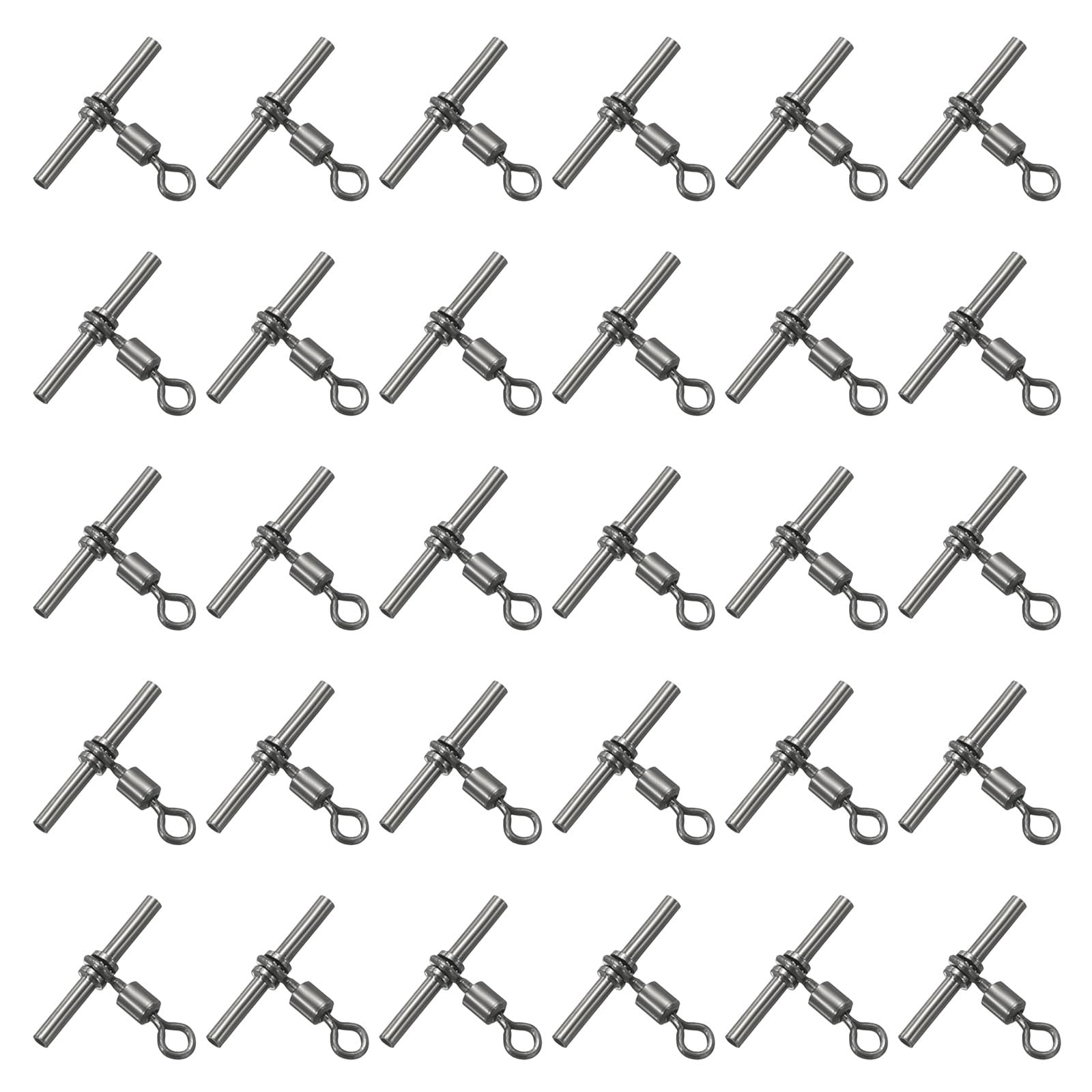 PATIKIL 41Lbs Fishing Swivels, 50 Pack 3-Way T-Shape Brass Swivels Sleeve Fishing Tackle High Strength Cross Line Swivels for Rigs Freshwater Saltwater (10#)