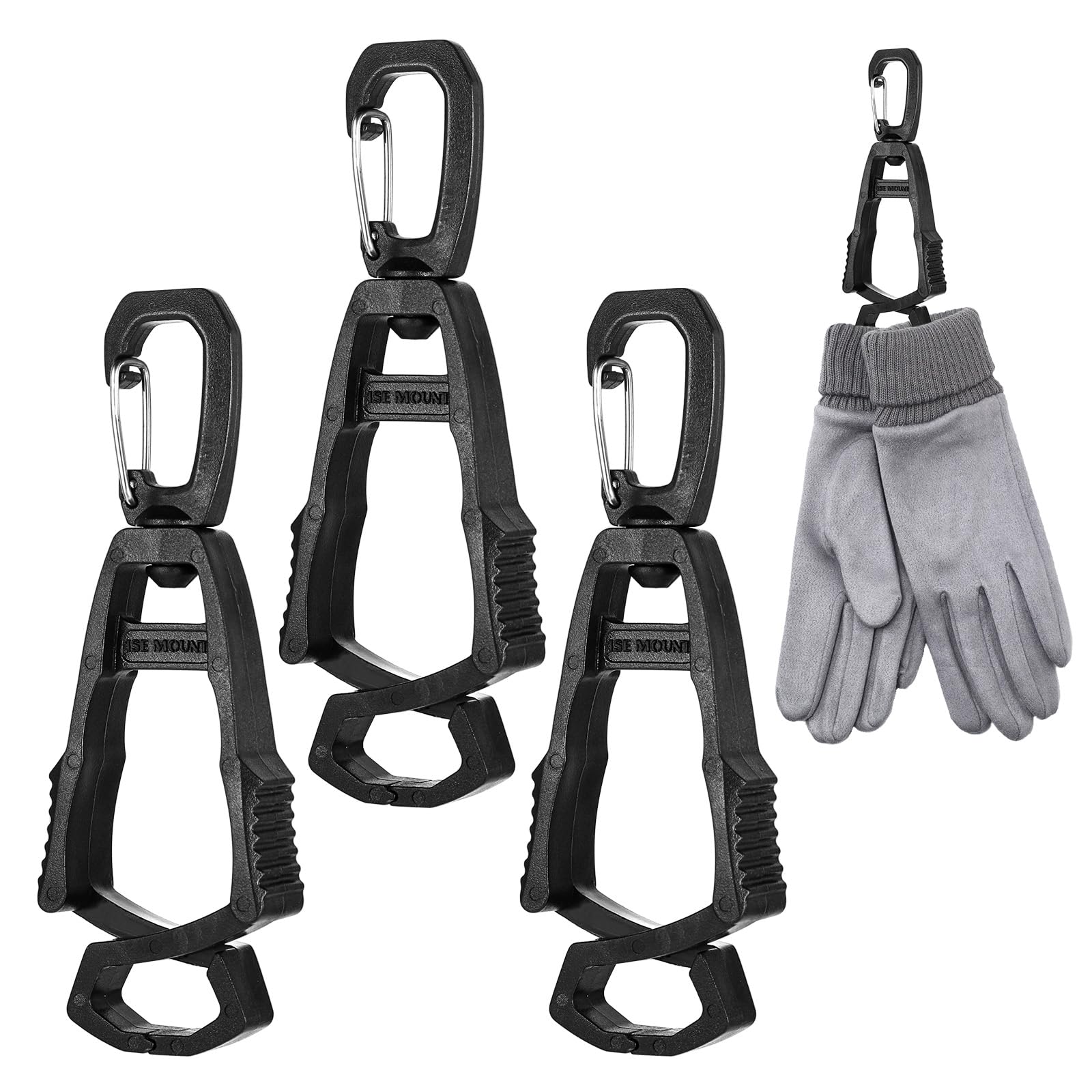 Mabor 3Pcs Glove Clips for Work Glove Holders, Work Gloves Holder for Duty Belt, Belt Clip for Construction Worker Mitten Grabber Clip