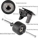W B D WEIBIDA 3-Inch Heavy Duty Plate Swivel Caster Set of 4 with Brake view 2