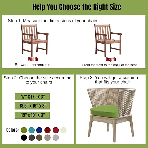 idee-home Outdoor Chair Cushions Set of 2, 17