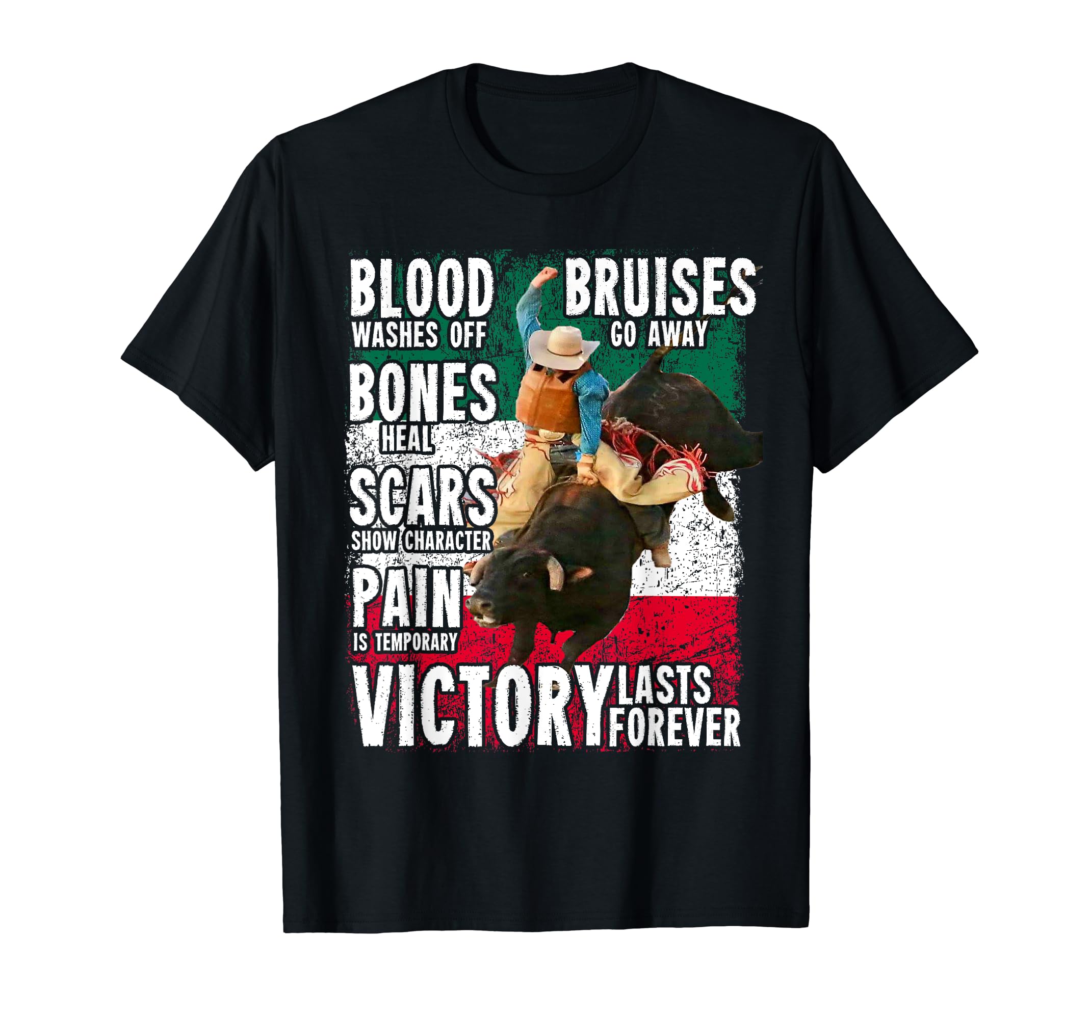Mexico Bull-Riding Ranch Rider Mexican Cowboy Victory T-Shirt