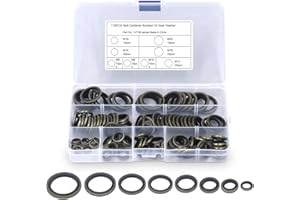110Pcs Metal Bonded Seal Washer Assortment Kit, Self-Centered Bonded Sealing Washers M6 M8 M10 M12 M14 M16 M18 M20 Rubber Sea