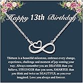 UNGENT THEM Infinity Heart Necklace for 13 16 18 Year Old Birthday Girls, Birthday Present for Daughter Granddaughter Friends