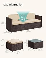 SONGMICS Garden Furniture Set PE Rattan Corner Sofa Table Cushions GGF005K05 view 5