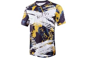 ROTTO Mens MTB Jersey Mountain Bike Cycling Shirt Short Sleeve for MTB BMX Downhill Wicking Quick Dry