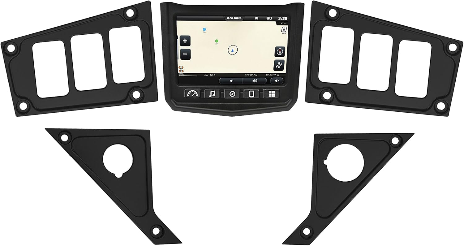STV Motorsports 2017-2018 Polaris RZR XP 1000 RIDE COMMAND Custom Switch Dash Panel Plates - 100% MADE in USA (short kit, black)