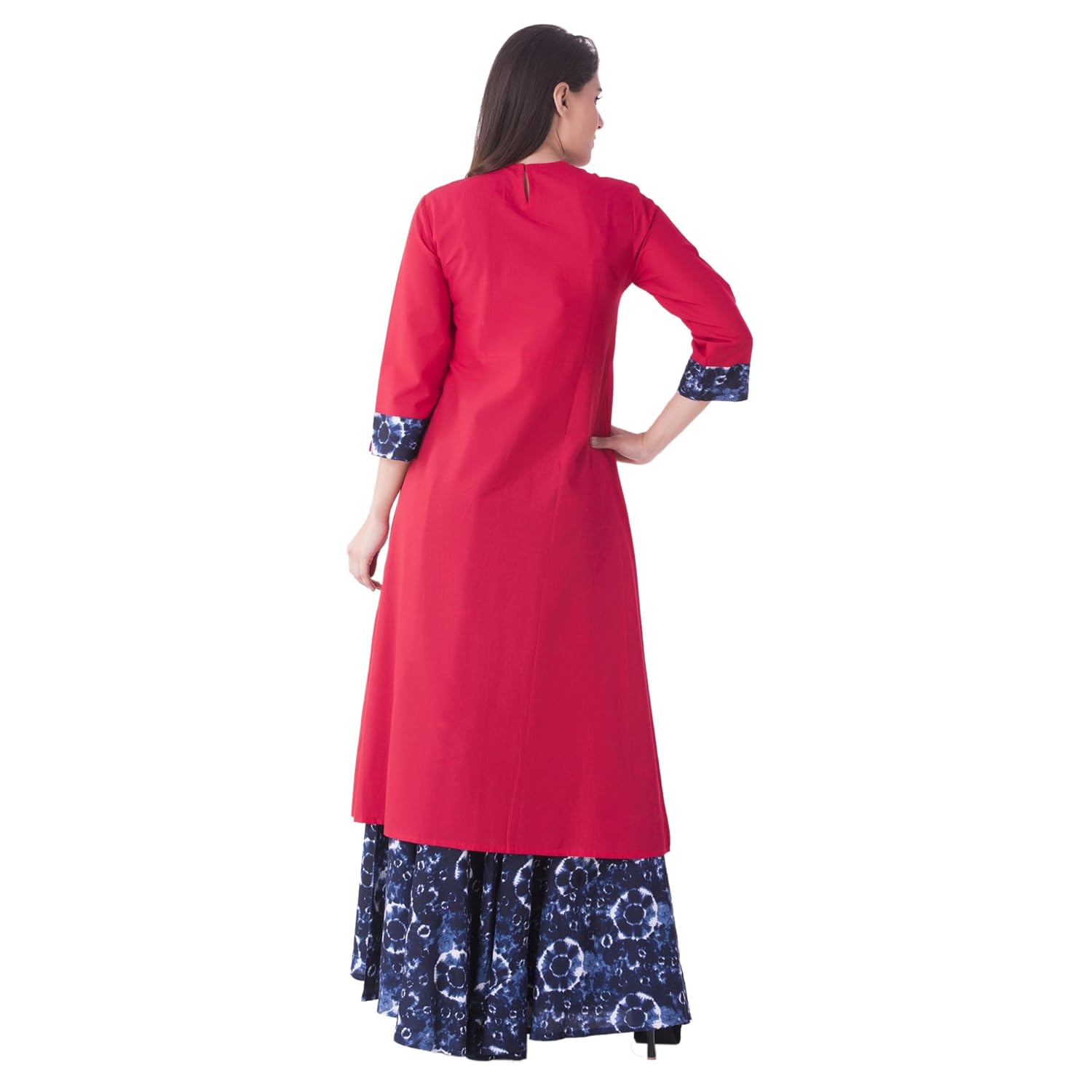 khushal k women's rayon printed kurta with skirt