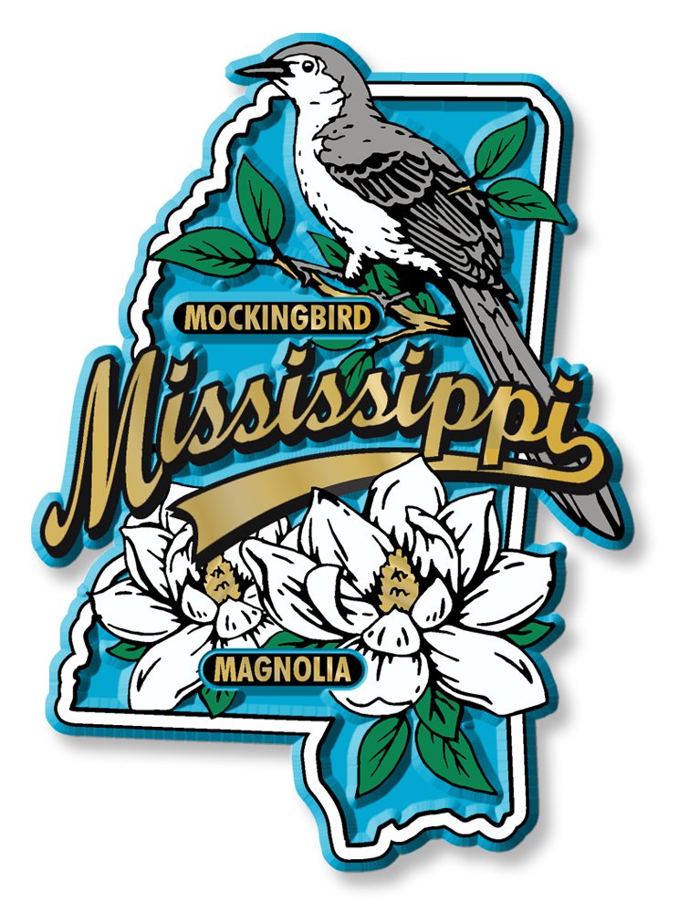 State Bird & Flower Magnet - Mississippi