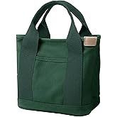 MINGRI Canvas Tote Bag for Women,Small Mini Totes Bags with Zipper Crossbody Purse with Pockets Shoulder Handbag