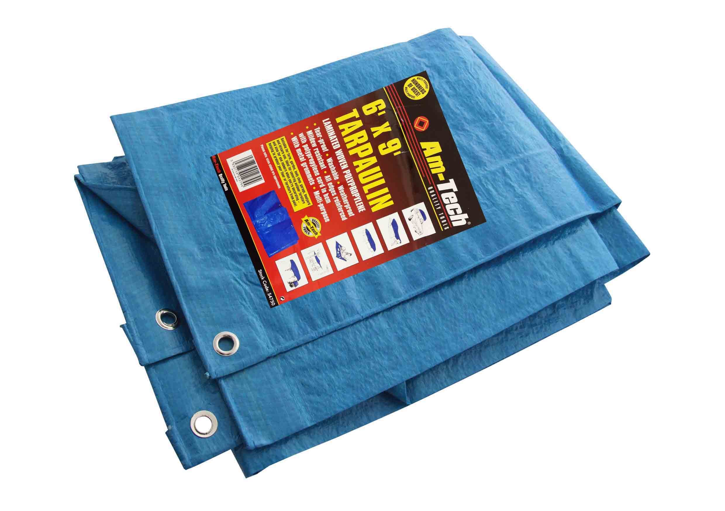 Amtech S4750 275cm (9ft) x 180cm (6ft) Tarpaulin - Blue