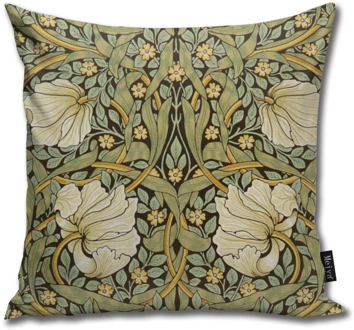 ZCHW Pillowcase William Morris Art Nouveau Pillow Cover Cotton Linen Throw Pillow Case Cushion Cover Home Sofa Decorative 45X45CM