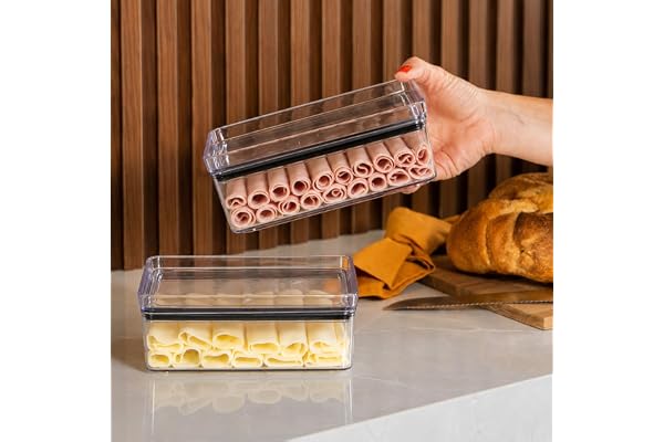 2 Porta Frios Geladeira Pote Hermético Gaveta Acrilico 770ml