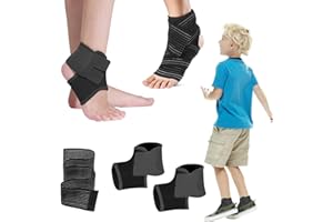 YANMIDE 2 Pairs Kids Ankle Brace Set, Ankle Support Brace Knitted Ankle Sleeve Adjustable Wrap Support Ankle Sleeve for Sports Gymnastics Dance (Black, Small)