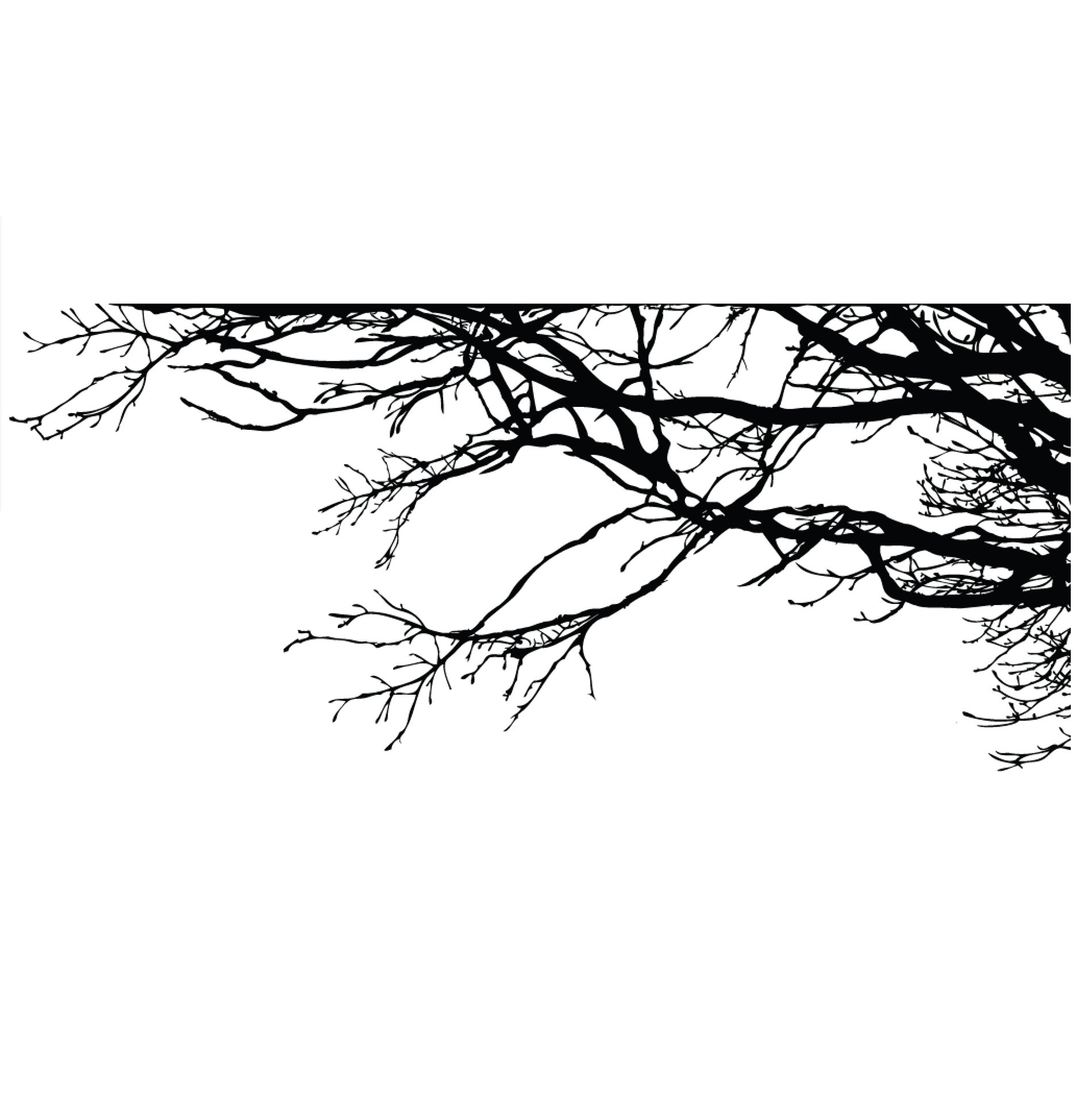 Large Tree Wall Decal Sticker SemiGloss Black Tree Branches, 44in X
