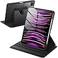 JETech Rotating Case for iPad Pro 11-Inch 2022/2021(4th/3rd gen) with Pencil Holder, 360 Degree Rotation Protective Stand Cover Clear Back, Auto Wake/Sleep (Black)